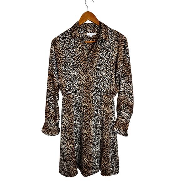 Equipment Femme Harmon Leopard Print Wrap Style Mini Dress XS - Picture 3 of 7
